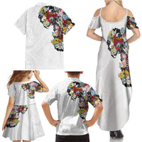 Hawaiian and Japanese Together Family Matching Summer Maxi Dress and Hawaiian Shirt Colorful Traditional Japanese Tattoo and Kakau Pattern White Color LT03 - Polynesian Pride