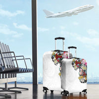 Hawaiian and Japanese Together Luggage Cover Colorful Traditional Japanese Tattoo and Kakau Pattern White Color LT03 - Polynesian Pride