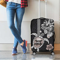 Hawaiian and Japanese Together Luggage Cover Japanese Culture and Turtle Kakau Tattoo Black Color LT03 - Polynesian Pride