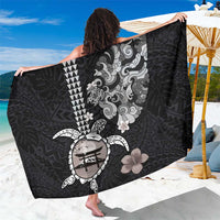 Hawaiian and Japanese Together Sarong Japanese Culture and Turtle Kakau Tattoo Black Color LT03 One Size 44 x 66 inches Black - Polynesian Pride