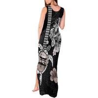 Hawaiian and Japanese Together Tank Maxi Dress Japanese Culture and Turtle Kakau Tattoo Black Color LT03 - Polynesian Pride
