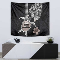 Hawaiian and Japanese Together Tapestry Japanese Culture and Turtle Kakau Tattoo Black Color LT03 - Polynesian Pride