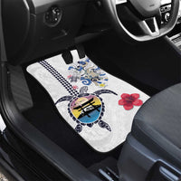 Hawaiian and Japanese Together Car Mats Japanese Culture and Turtle Kakau Tattoo White Color LT03 - Polynesian Pride