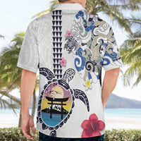 Hawaiian and Japanese Together Hawaiian Shirt Japanese Culture and Turtle Kakau Tattoo White Color LT03 - Polynesian Pride