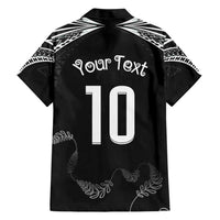 New Zealand Rugby Custom Family Matching Short Sleeve Bodycon Dress and Hawaiian Shirt Aotearoa Armour Blacks Silver Ferns LT03 - Polynesian Pride