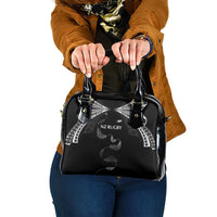New Zealand Rugby Shoulder Handbag Aotearoa Armour Blacks Silver Ferns - Polynesian Pride