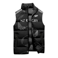 New Zealand Rugby Custom Sleeveless Puffer Jacket Aotearoa Armour Blacks Silver Ferns - Polynesian Pride