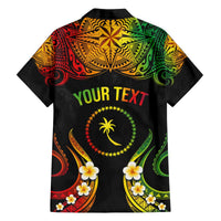 Personalised Chuuk Independence Day Family Matching Puletasi and Hawaiian Shirt Polynesian Tattoo and Plumeria Reggae Color LT03 - Polynesian Pride