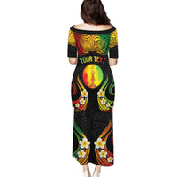 Personalised New Caledonia Independence Day Family Matching Puletasi and Hawaiian Shirt Polynesian Tattoo and Plumeria Reggae Color LT03 - Polynesian Pride