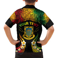 Personalised Tuvalu Independence Day Family Matching Puletasi and Hawaiian Shirt Polynesian Tattoo and Plumeria Reggae Color LT03 - Polynesian Pride