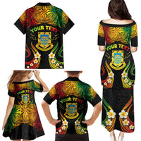 Personalised Tuvalu Independence Day Family Matching Puletasi and Hawaiian Shirt Polynesian Tattoo and Plumeria Reggae Color LT03 - Polynesian Pride