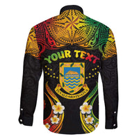 Personalised Tuvalu Independence Day Family Matching Summer Maxi Dress and Hawaiian Shirt Polynesian Tattoo and Plumeria Reggae Color LT03 - Polynesian Pride