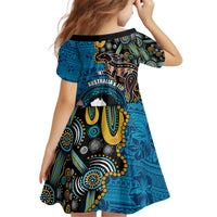 Fiji and Australia Kangaroos Family Matching Off Shoulder Short Dress and Hawaiian Shirt Indigenous Aboriginal and Fijian Masi Tribal Tattoo LT03 - Polynesian Pride