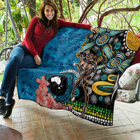 Fiji and Australia Kangaroos Quilt Indigenous Aboriginal and Fijian Masi Tribal Tattoo