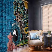 Fiji and Australia Kangaroos Window Curtain Indigenous Aboriginal and Fijian Masi Tribal Tattoo