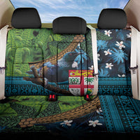 Fiji and New Zealand Tui Bird Back Car Seat Cover Koru Fern Leafs and Palm Tree With Plumeria LT03 One Size Blue - Polynesian Pride