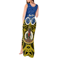 Personalised Vanuatu Tafea Province Tank Maxi Dress Pig Tusk Mix Maori Pattern and Namele Leaf LT03 - Polynesian Pride
