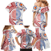 Tongan and Australian Culture Together Family Matching Mermaid Dress and Hawaiian Shirt Ngatu Art Tribal Aboriginal Tattoo Pattern LT03 - Polynesian Pride
