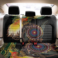 Papua New Guinea and Australia Together Back Car Seat Cover Bird of Paradise and Kangaroo Melanesian Aboriginal Motifs LT03 - Polynesian Pride