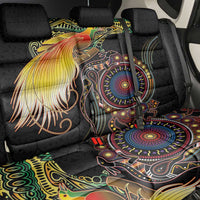 Papua New Guinea and Australia Together Back Car Seat Cover Bird of Paradise and Kangaroo Melanesian Aboriginal Motifs LT03 - Polynesian Pride