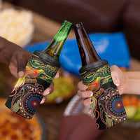 Papua New Guinea and Australia Together 4 in 1 Can Cooler Tumbler Bird of Paradise and Kangaroo Melanesian Aboriginal Motifs LT03 - Polynesian Pride