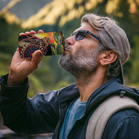 Papua New Guinea and Australia Together 4 in 1 Can Cooler Tumbler Bird of Paradise and Kangaroo Melanesian Aboriginal Motifs LT03 - Polynesian Pride