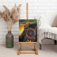 Papua New Guinea and Australia Together Canvas Wall Art Bird of Paradise and Kangaroo Melanesian Aboriginal Motifs LT03 - Polynesian Pride