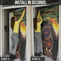 Papua New Guinea and Australia Together Door Cover Bird of Paradise and Kangaroo Melanesian Aboriginal Motifs LT03 - Polynesian Pride