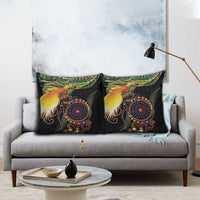 Papua New Guinea and Australia Together Pillow Cover Bird of Paradise and Kangaroo Melanesian Aboriginal Motifs LT03 - Polynesian Pride