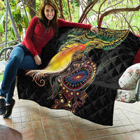Papua New Guinea and Australia Together Quilt Bird of Paradise and Kangaroo Melanesian Aboriginal Motifs LT03 - Polynesian Pride