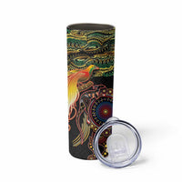 Papua New Guinea and Australia Together Skinny Tumbler Bird of Paradise and Kangaroo Melanesian Aboriginal Motifs LT03 - Polynesian Pride