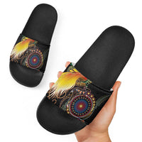 Papua New Guinea and Australia Together Slide Sandals Bird of Paradise and Kangaroo Melanesian Aboriginal Motifs LT03 - Polynesian Pride