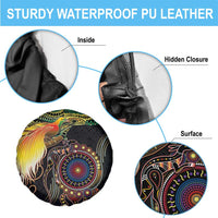 Papua New Guinea and Australia Together Spare Tire Cover Bird of Paradise and Kangaroo Melanesian Aboriginal Motifs LT03 - Polynesian Pride