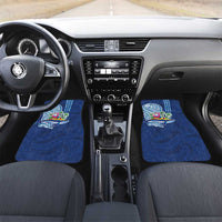 Hawaiian Mele Kalikimaka Car Mats Funny Santa on Whale Island with Kakau Tattoos - Polynesian Pride