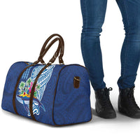 Hawaiian Mele Kalikimaka Travel Bag Funny Santa on Whale Island with Kakau Tattoos - Polynesian Pride