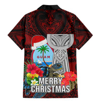 Guam Christmas Family Matching Mermaid Dress and Hawaiian Shirt Santa Gift Latte Stone and Sea Turle Mix Hibiscus Chamorro Red Style LT03