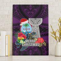 Guam Christmas Canvas Wall Art Santa Gift Latte Stone and Sea Turle Mix Hibiscus Chamorro Pink Style LT03 - Polynesian Pride