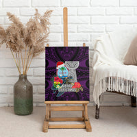 Guam Christmas Canvas Wall Art Santa Gift Latte Stone and Sea Turle Mix Hibiscus Chamorro Pink Style LT03 - Polynesian Pride
