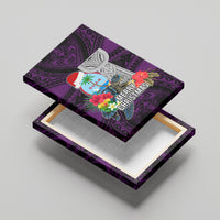 Guam Christmas Canvas Wall Art Santa Gift Latte Stone and Sea Turle Mix Hibiscus Chamorro Pink Style LT03 - Polynesian Pride