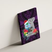 Guam Christmas Canvas Wall Art Santa Gift Latte Stone and Sea Turle Mix Hibiscus Chamorro Pink Style LT03 - Polynesian Pride