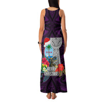 Guam Christmas Family Matching Tank Maxi Dress and Hawaiian Shirt Santa Gift Latte Stone and Sea Turle Mix Hibiscus Chamorro Pink Style LT03 - Polynesian Pride