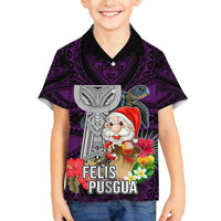 Custom Guam Christmas Hawaiian Shirt Santa Gift Latte Stone and Sea Turle Mix Hibiscus Chamorro Pink Style LT03