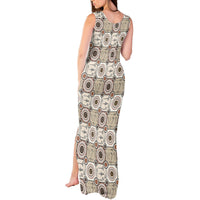 Tukenny Pattern Fijian War Clubs Tank Maxi Dress LT03 - Polynesian Pride