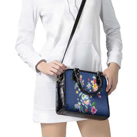 Hawaiian Turtles and Tropical Plants Shoulder Handbag Blue Watercolor