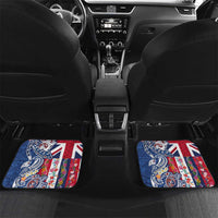Hawaiian Manta Ray and Turtle Tribal Tattoo Car Mats With Hawaii Flag and Flowers