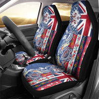 Hawaiian Manta Ray and Turtle Tribal Tattoo Car Seat Cover With Hawaii Flag and Flowers