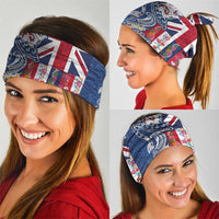 Hawaiian Manta Ray and Turtle Tribal Tattoo Neck Gaiter With Hawaii Flag and Flowers