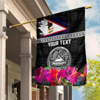 Personalized American Samoa Flag Day Garden Flag Tanoa and Fue mix Hibiscus Flower Polynesian Pattern