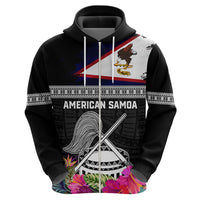 Personalized American Samoa Flag Day Hoodie Tanoa and Fue mix Hibiscus Flower Polynesian Pattern