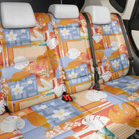 Hawaiian and Japanese Culture Together Back Car Seat Cover Palaka Japanese Art and Tropical Motif Tribal Patchwork LT03 - Polynesian Pride